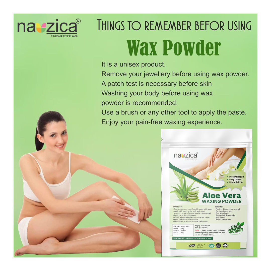 Nauzica Aloe Vera Hair Removal Wax Powder for Women-100gm